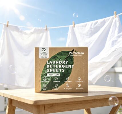 কমপ্যাক্ট ইকো ওয়াশিং স্টোরেজের জন্য উদ্ভিদ ভিত্তিক সার্ফ্যাক্ট্যান্ট বায়োডেগ্রেডেবল লন্ড্রি ডিটারজেন্ট শীট